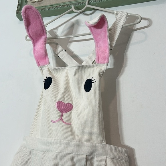 Sugar Thrillz Bunny Ears Pinafore dress white corduroy mini dress medium new - Picture 3 of 6